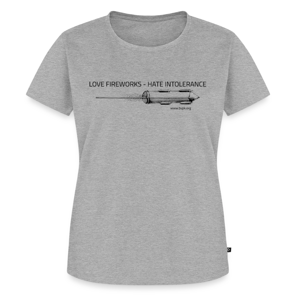 Frauen Premium T-Shirt Love Fireworks - Grau meliert