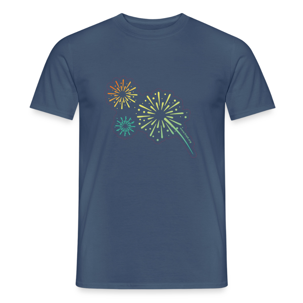 Funken Männer T-Shirt - Dunkles Denimblau