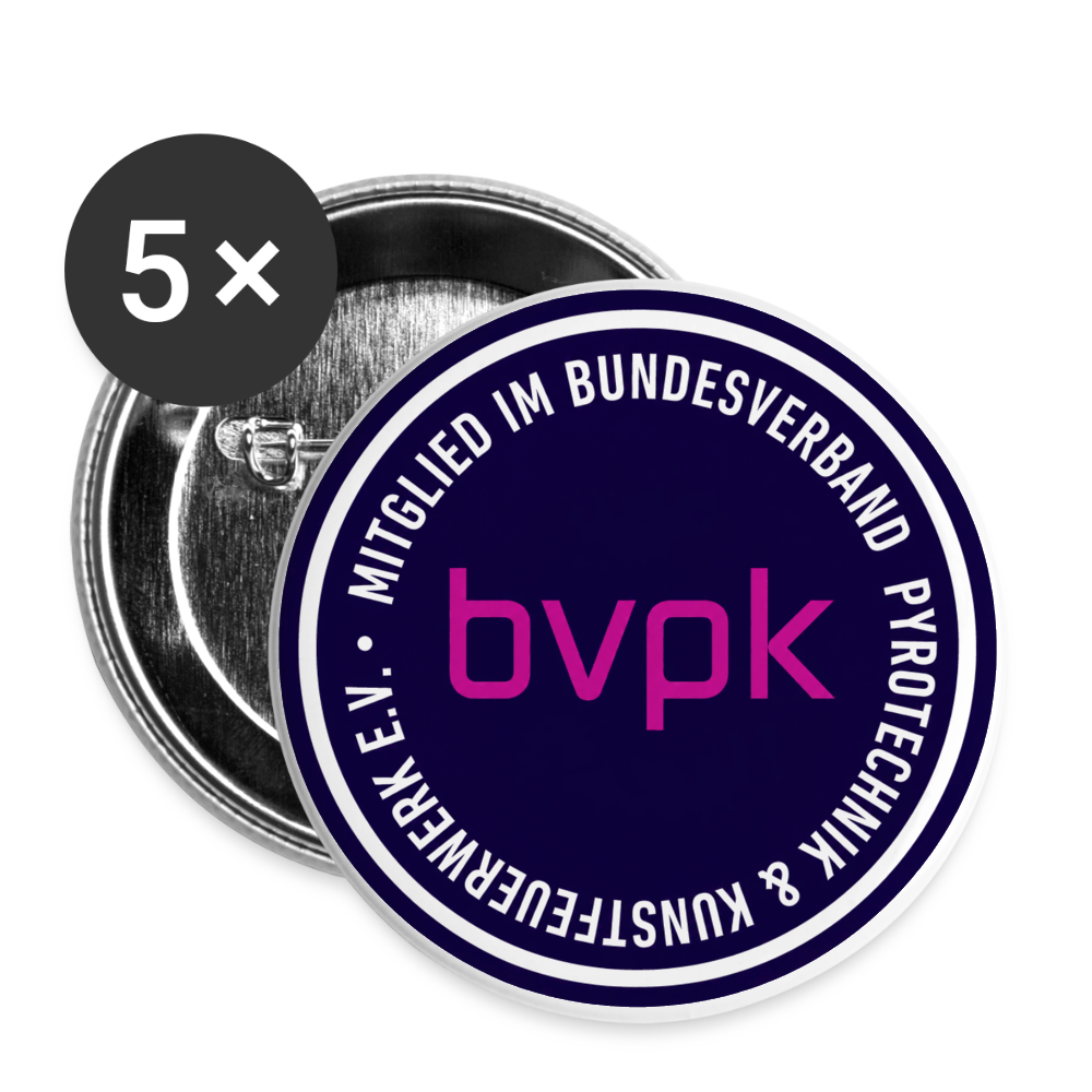 Buttons klein 25 mm (5er Pack) bvpk Mitglied - Weiß