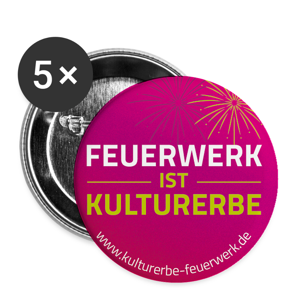Buttons mittel 32 mm (5er Pack) Kulturerbe - Weiß