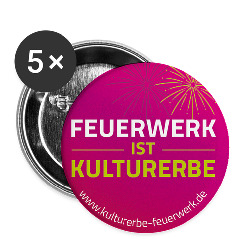 Buttons mittel 32 mm (5er Pack) Kulturerbe - Weiß