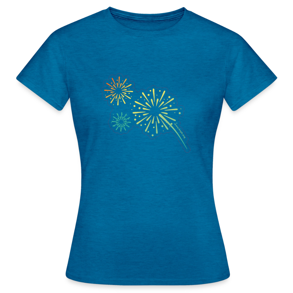 Funken Frauen T-Shirt - Antikblaues Saphir meliert