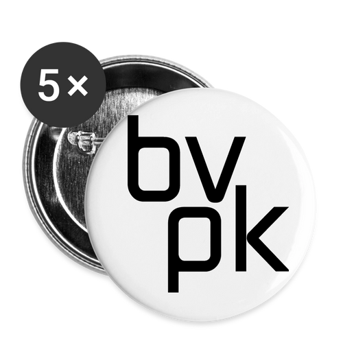 Buttons mittel 32 mm (5er Pack) bvpk Logo - Weiß